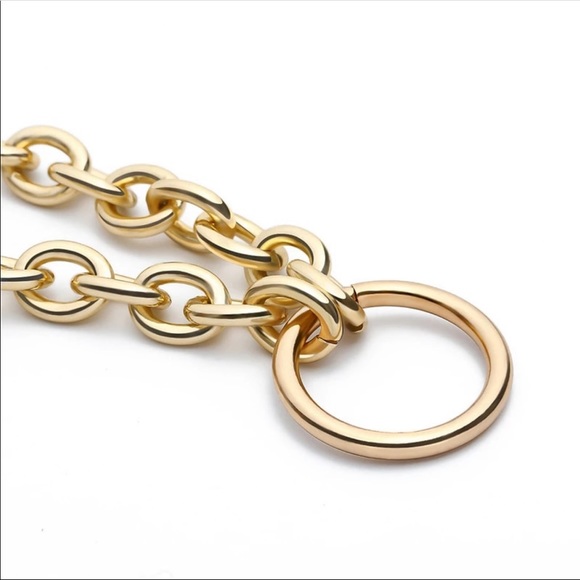 CELESTE ✨ Gold Circle Statement Chain Necklace - Picture 4 of 5